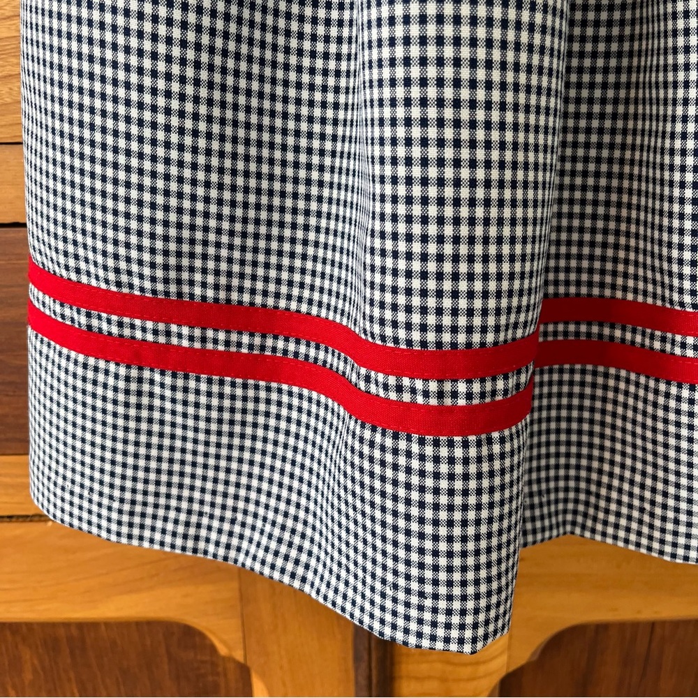 Vintage Girls Navy Gingham Sailor Dress with Red Bow and Trim Size 5 - Picture 6 of 6